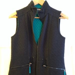Talbots navy quilted vest